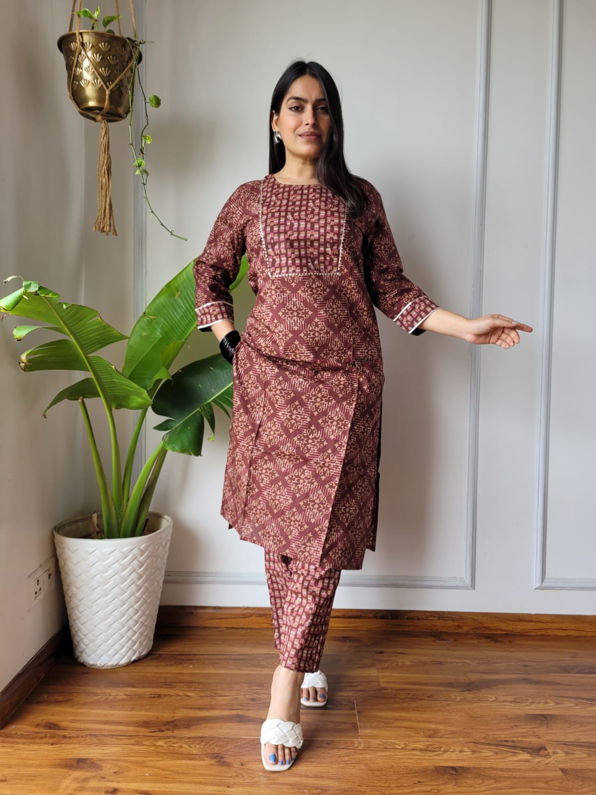 New Exclusive Hand  block printed Stitched Cotton  Kurtis with Pant