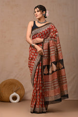 New Designer Hand Block Print Chanderi Silk Saree(BFCS16)