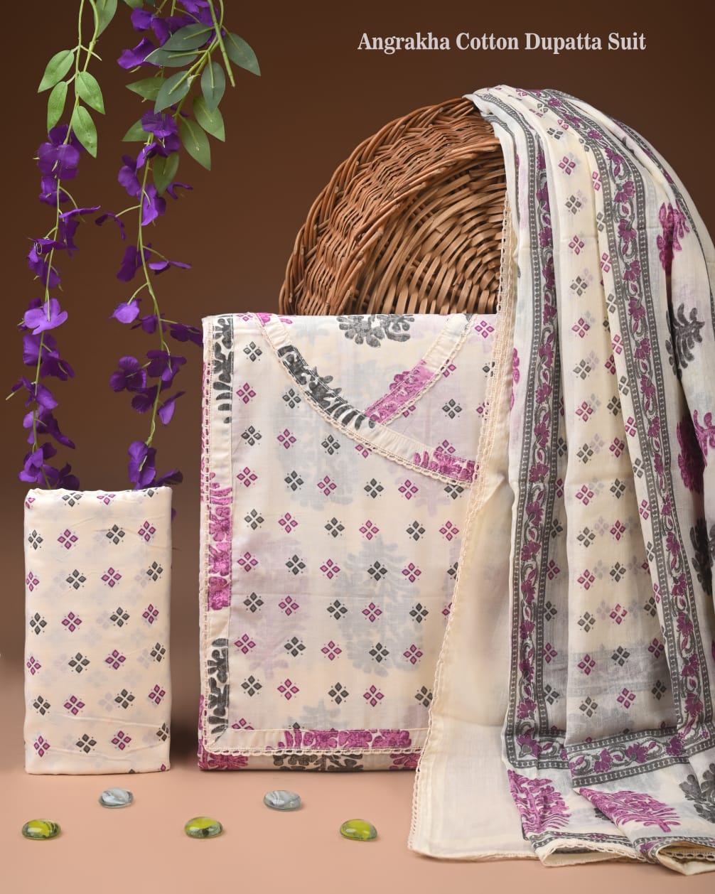 PREMIUM GOTA PATTI COTTON SUIT SET WITH COTTON DUPATTA(BFCOTGH95)