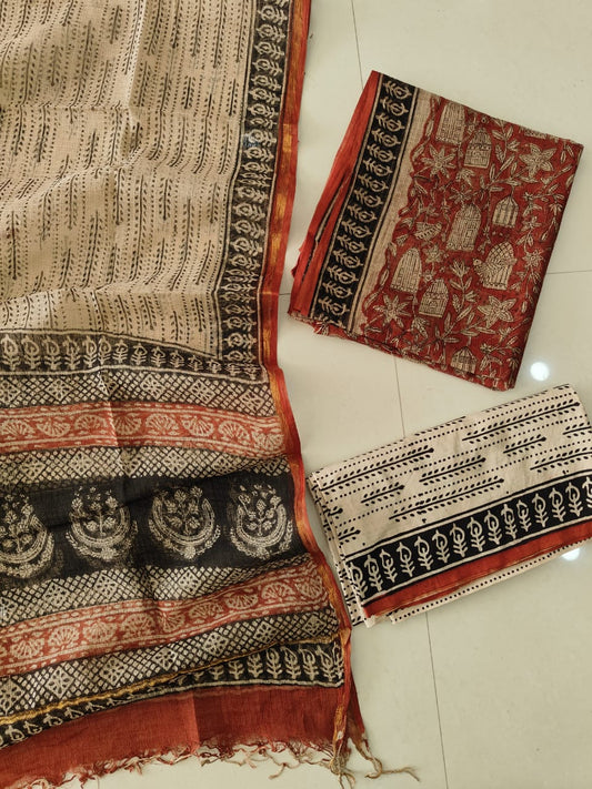 Premium Sanganeri Printed kota Suit With Kota Doria Duppta