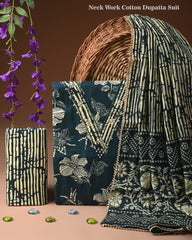 PREMIUM GOTA PATTI COTTON SUIT SET WITH COTTON DUPATTA(BFCOTGH03)