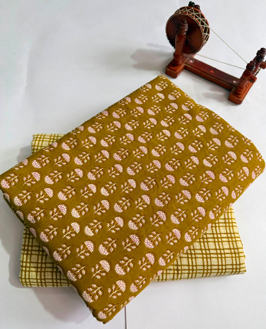 New hand block printed top and bottom