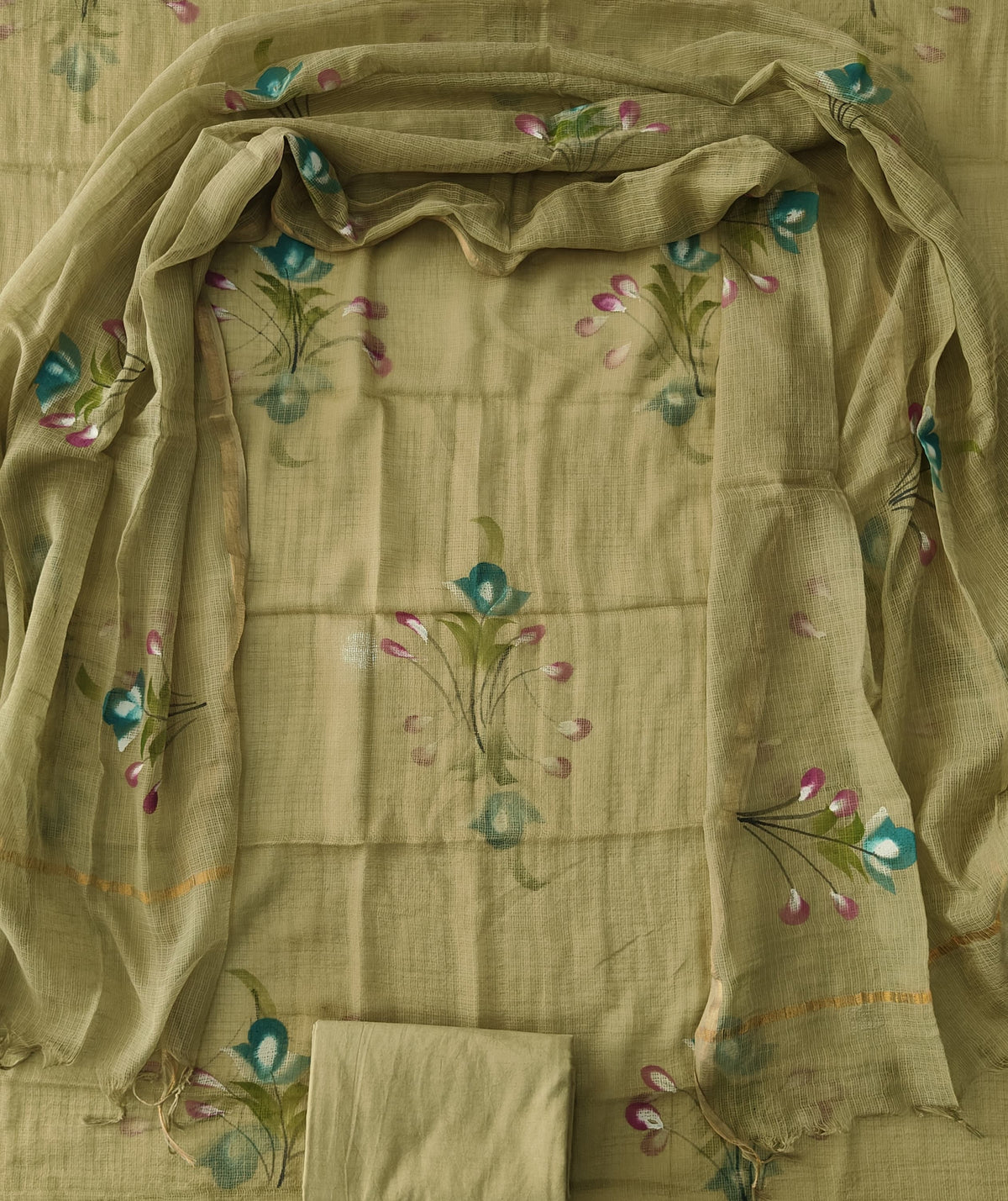 Premium Sanganeri Printed kota Suit With Kota Doria Duppta