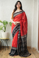 New Designer Hand Block Print Chanderi Silk Saree(BFCS10)