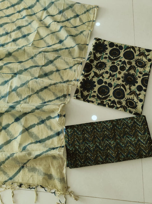 Premium Sanganeri Printed Cotton Suit With Kota Doria Duppta