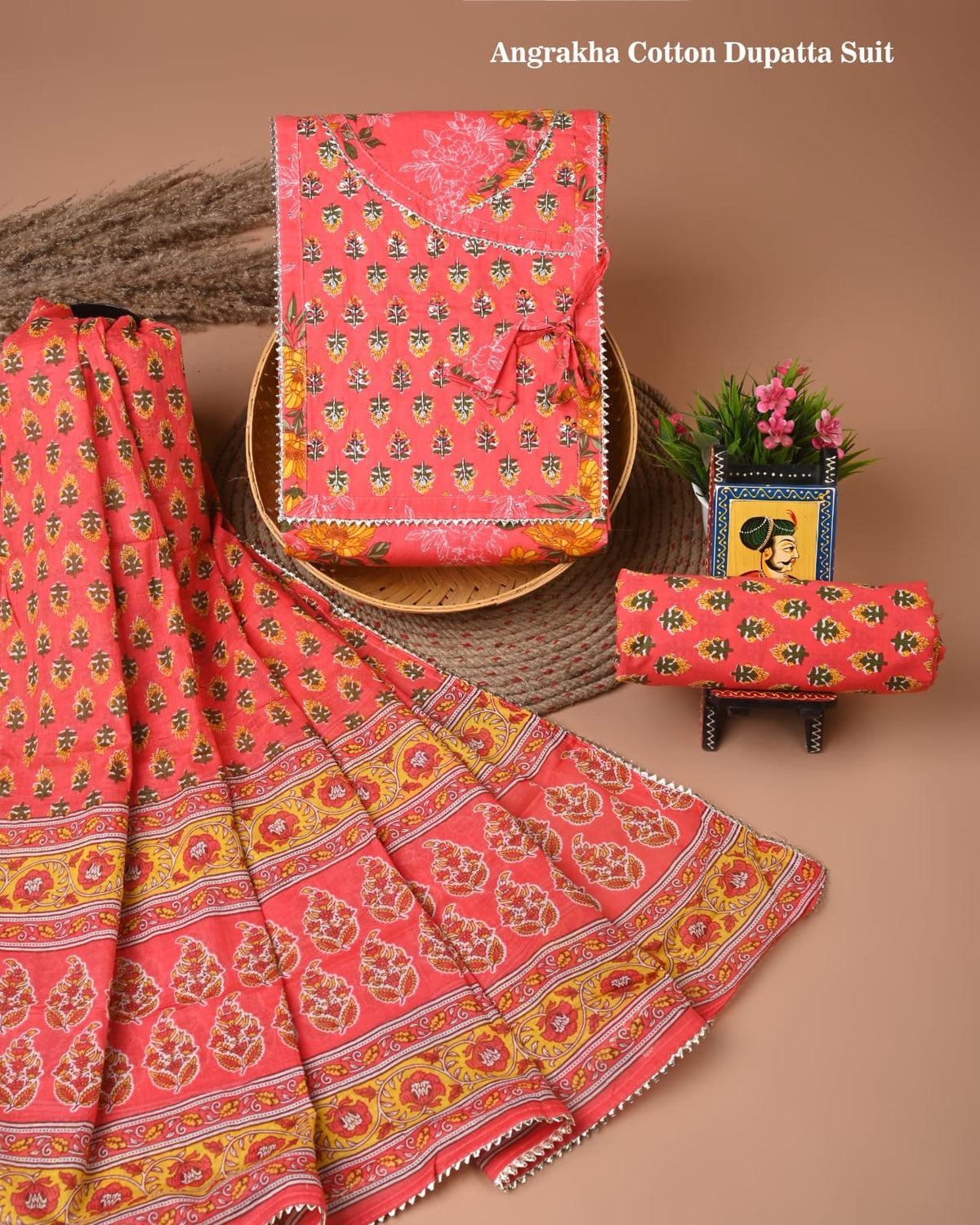 PREMIUM GOTA PATTI COTTON SUIT SET WITH COTTON DUPATTA(BFCOTGH74)