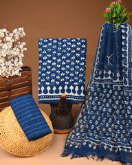 Premium Sanganeri Printed Cotton Suit With Kota Doria Dupatta