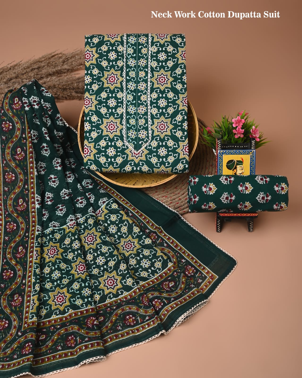 PREMIUM GOTA PATTI COTTON SUIT SET WITH COTTON DUPATTA(BFCOTGP41)