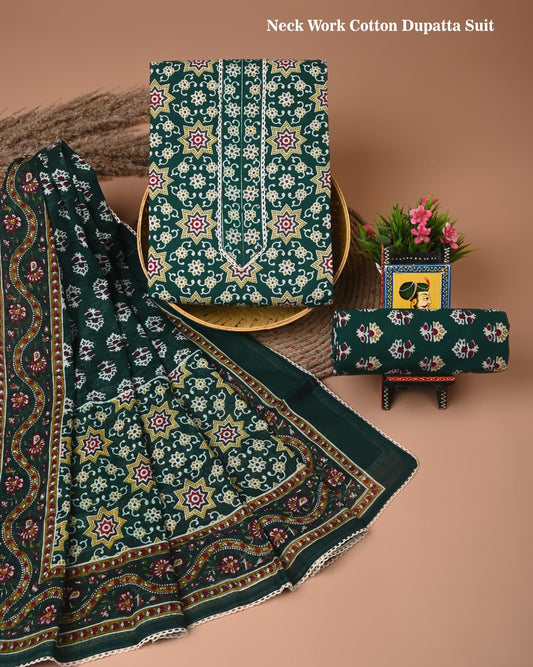 PREMIUM GOTA PATTI COTTON SUIT SET WITH COTTON DUPATTA(BFCOTGP41)