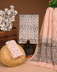 Premium Sanganeri Printed Cotton Suit With Kota Doria Dupatta