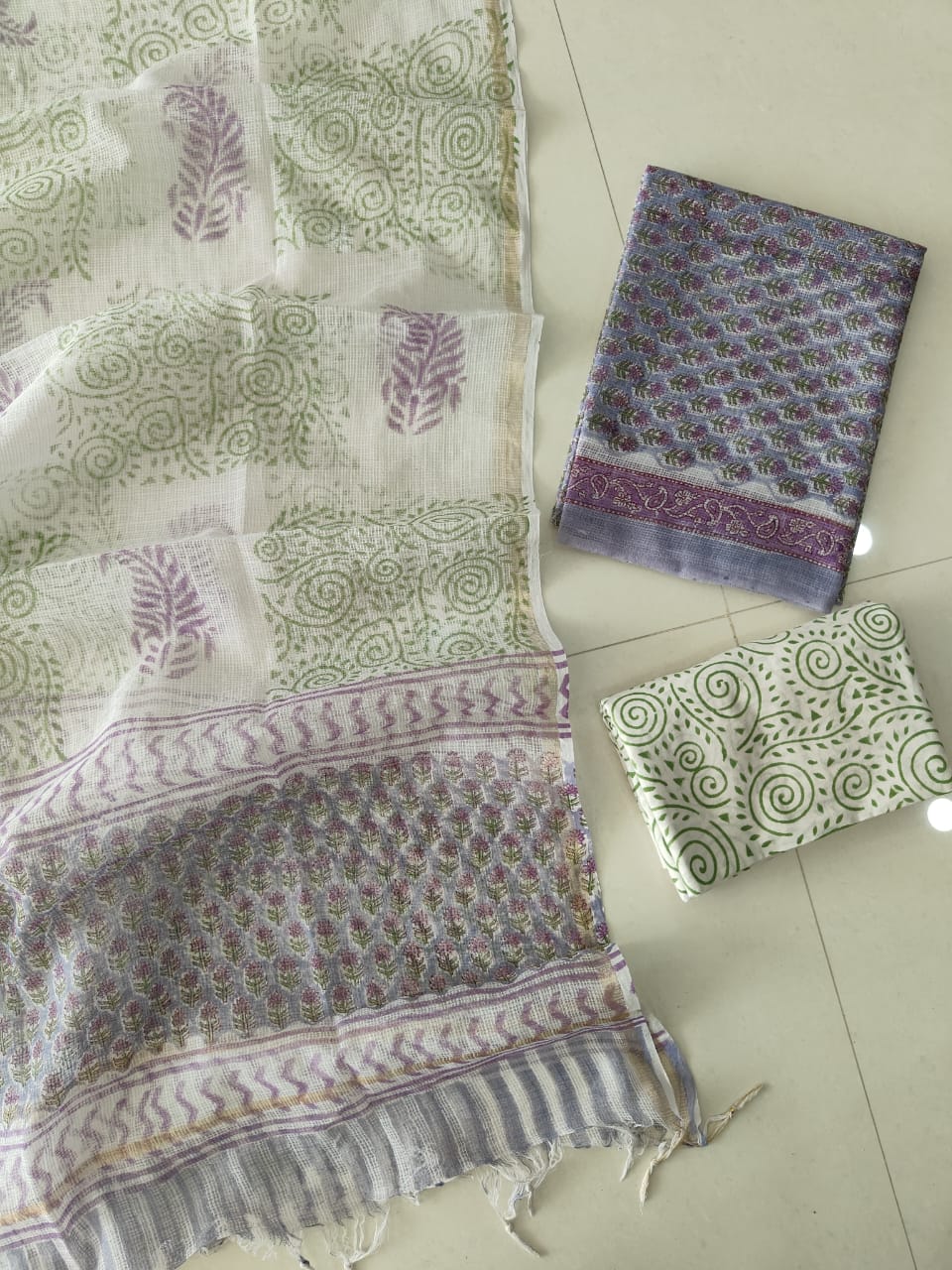 Premium Sanganeri Printed kota Suit With Kota Doria Duppta