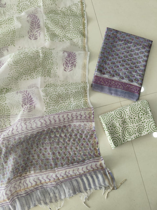 Premium Sanganeri Printed kota Suit With Kota Doria Duppta