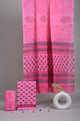 Exclusive Hand Block Cotton Suit With Cotton Dupatta