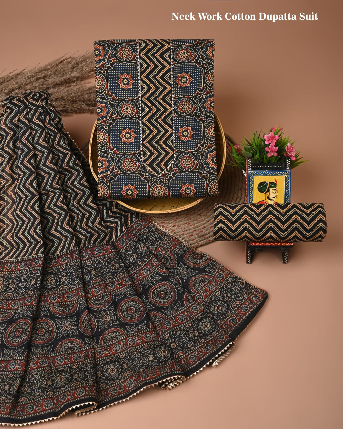 PREMIUM GOTA PATTI COTTON SUIT SET WITH COTTON DUPATTA(BFCOTGH80)
