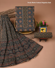 PREMIUM GOTA PATTI COTTON SUIT SET WITH COTTON DUPATTA(BFCOTGH80)