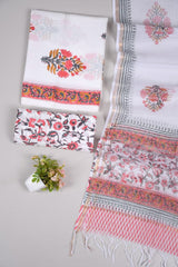 Premium Sanganeri Printed Cotton Suit With Kota Doria Duppta(BFCOTKD45)