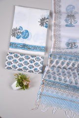 Premium Sanganeri Printed Cotton Suit With Kota Doria Duppta(BFCOTKD44)