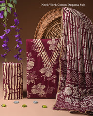 PREMIUM GOTA PATTI COTTON SUIT SET WITH COTTON DUPATTA(BFCOTGH07)