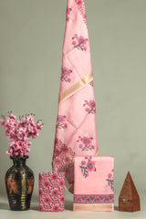 Premium Hand Block Printed Maheshwari Silk Suit (BFMAH20)