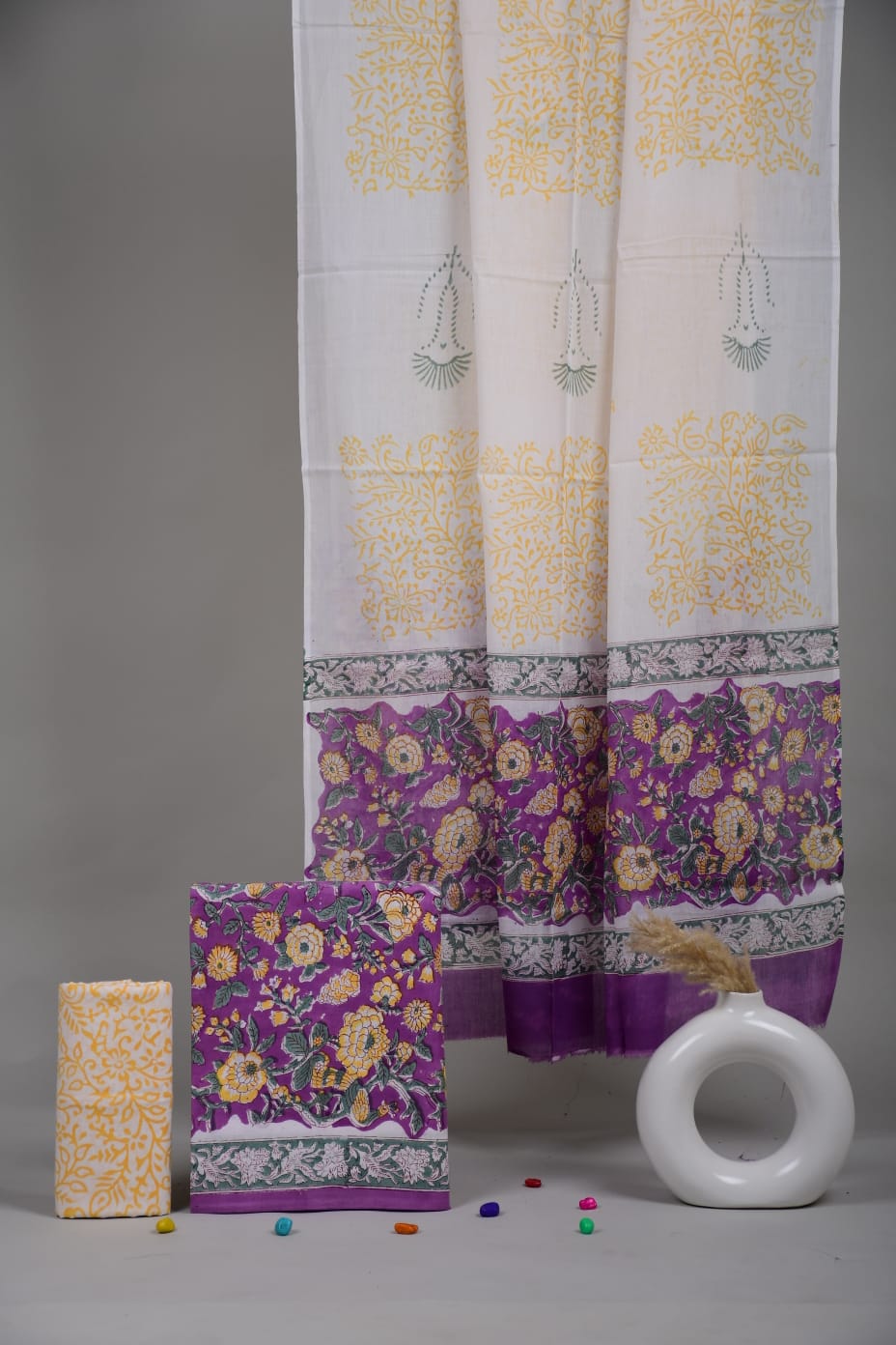 Exclusive Hand Block Cotton Suit With Cotton Dupatta (BFCOT50)