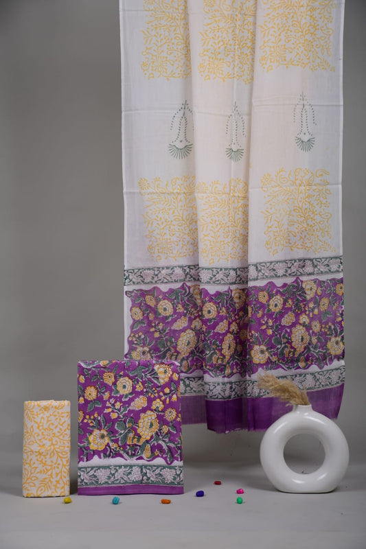 Exclusive Hand Block Cotton Suit With Cotton Dupatta (BFCOT50)