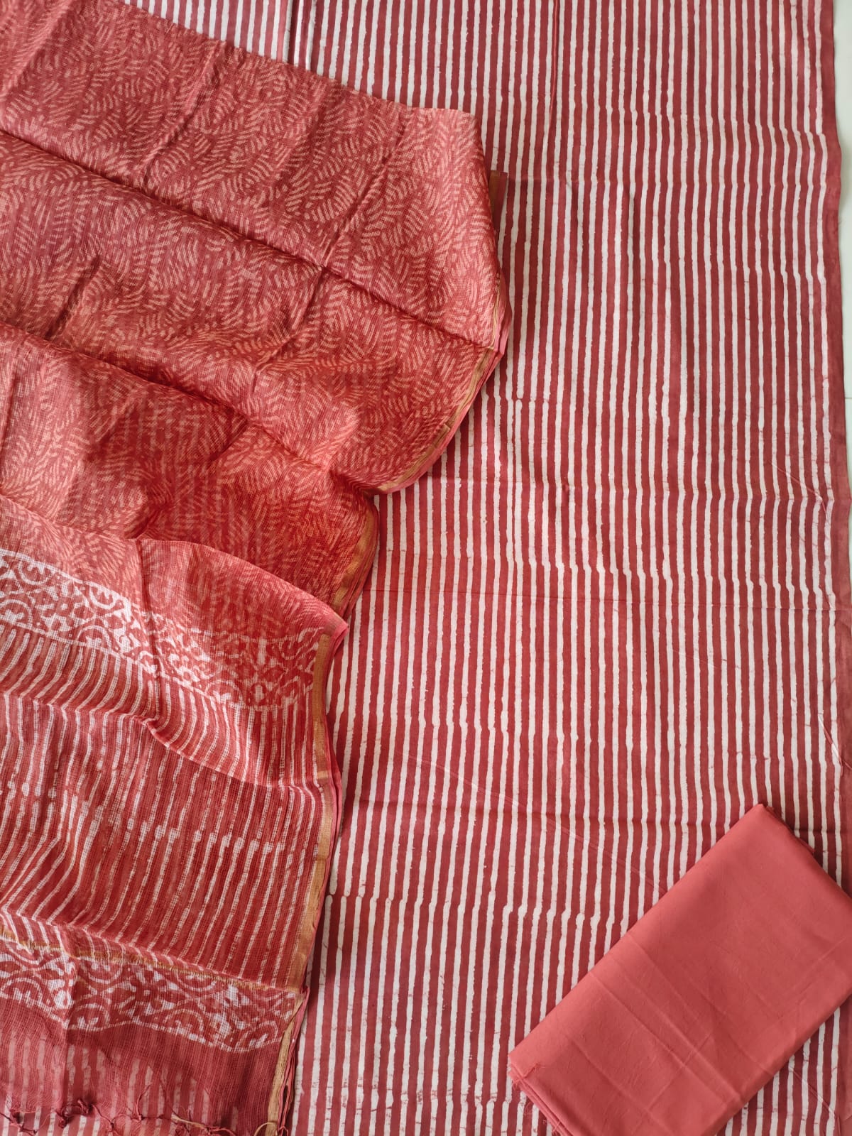 Premium Sanganeri Printed Cotton Suit With Kota Doria Duppta(BFCOTKD29)