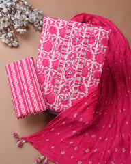 PREMIUM GOTA PATTI COTTON SUIT SET WITH CHIFFON DUPATTA(BSCOTGC86)
