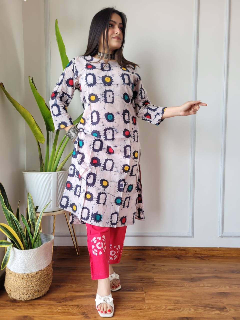 New Exclusive Hand  block printed Stitched Cotton  Kurtis with Pant