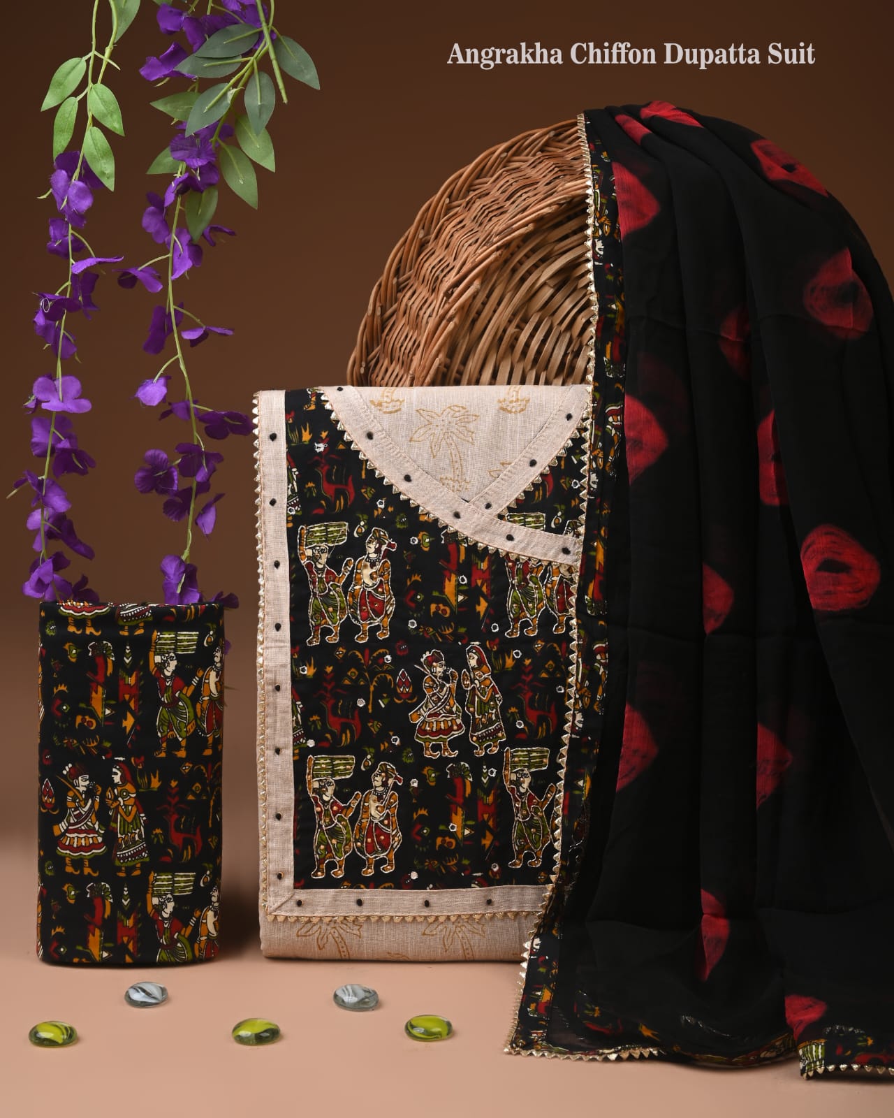 PREMIUM GOTA PATTI COTTON SUIT SET WITH CHIFFON DUPATTA(BSCOTGC84)