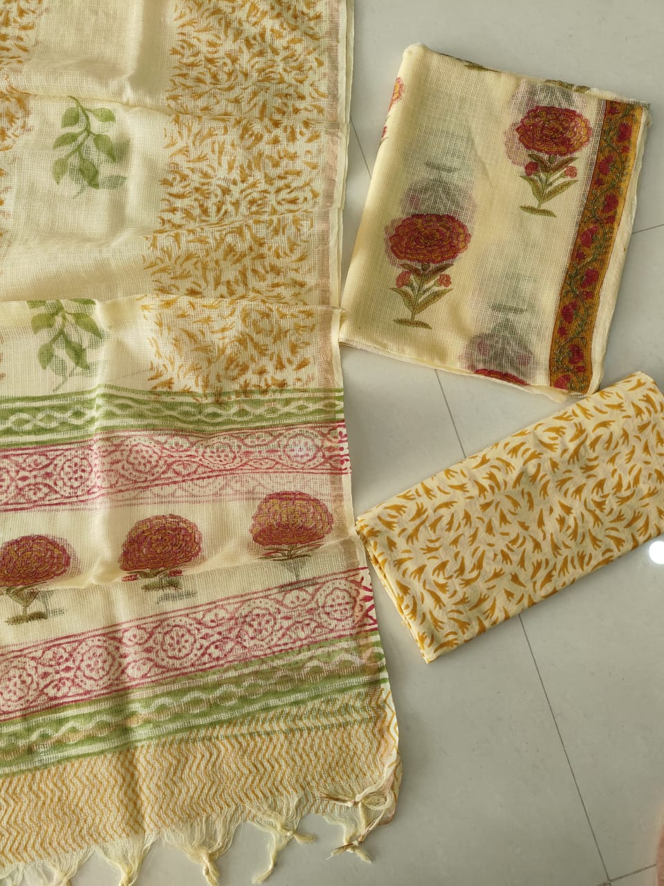 Premium Sanganeri Printed kota Suit With Kota Doria Duppta