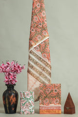 Premium Hand Block Printed Maheshwari Silk Suit(BFMAH54)