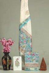 Premium Hand Block Printed Maheshwari Silk Suit (BFMAH15)