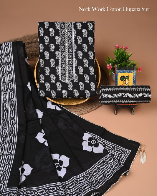 PREMIUM GOTA PATTI COTTON SUIT SET WITH COTTON DUPATTA(BFCOTGP46)