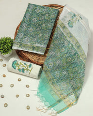 Premium Sanganeri Printed kota Suit With Kota Doria Duppta