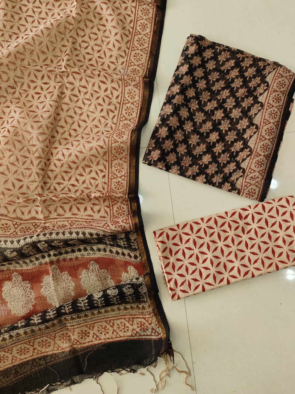 Premium Sanganeri Printed kota Suit With Kota Doria Duppta
