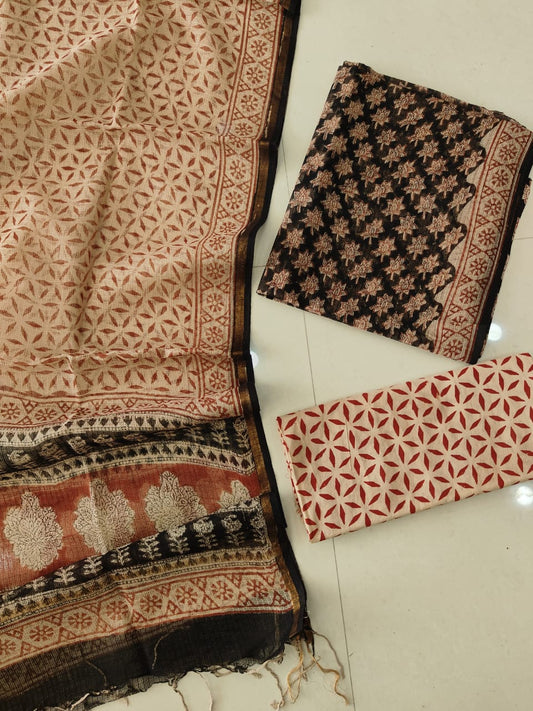 Premium Sanganeri Printed kota Suit With Kota Doria Duppta