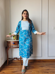 New Exclusive Hand  block printed Stitched Cotton  Kurtis with Pant