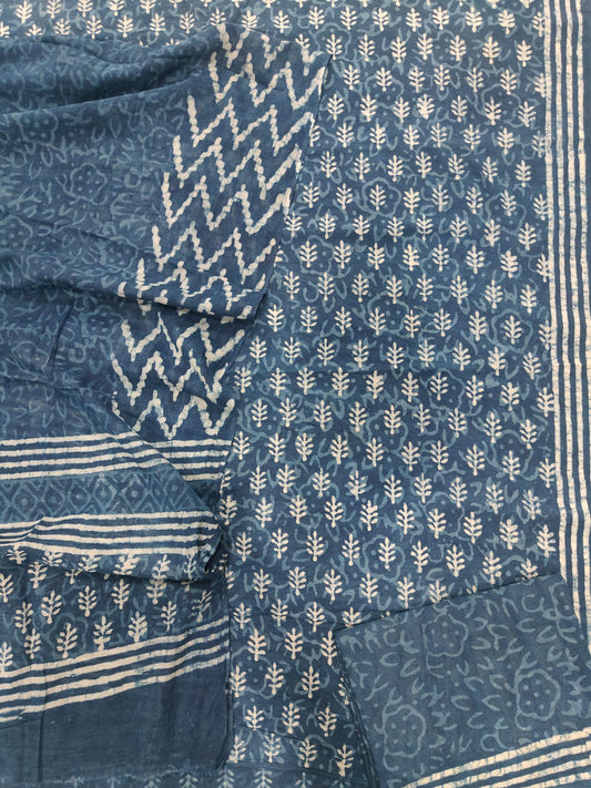 Exclusive Hand Block Cotton Suit With Cotton Dupatta(BFCOT102)
