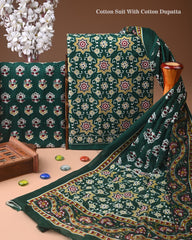 Exclusive Hand Block Cotton Suit With Cotton Dupatta