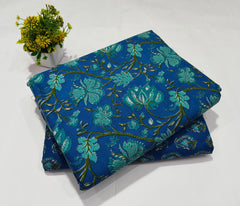 Premium Hand Block Printed Cotton Suit Top And Bottom Set (BFTB44)