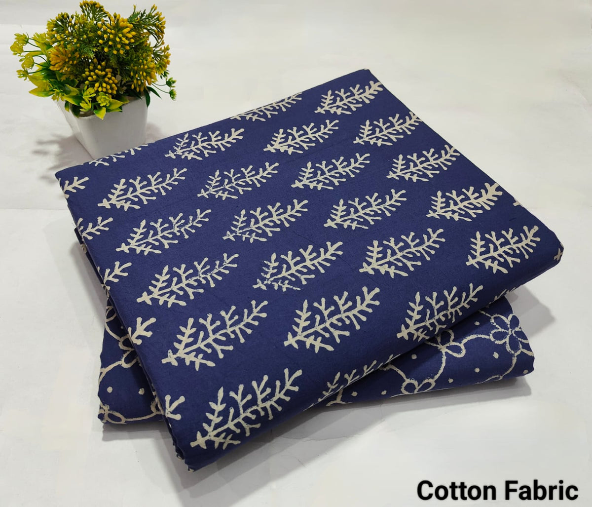 Premium Hand Block Printed Cotton Suit Top And Bottom Set(BFTB089)
