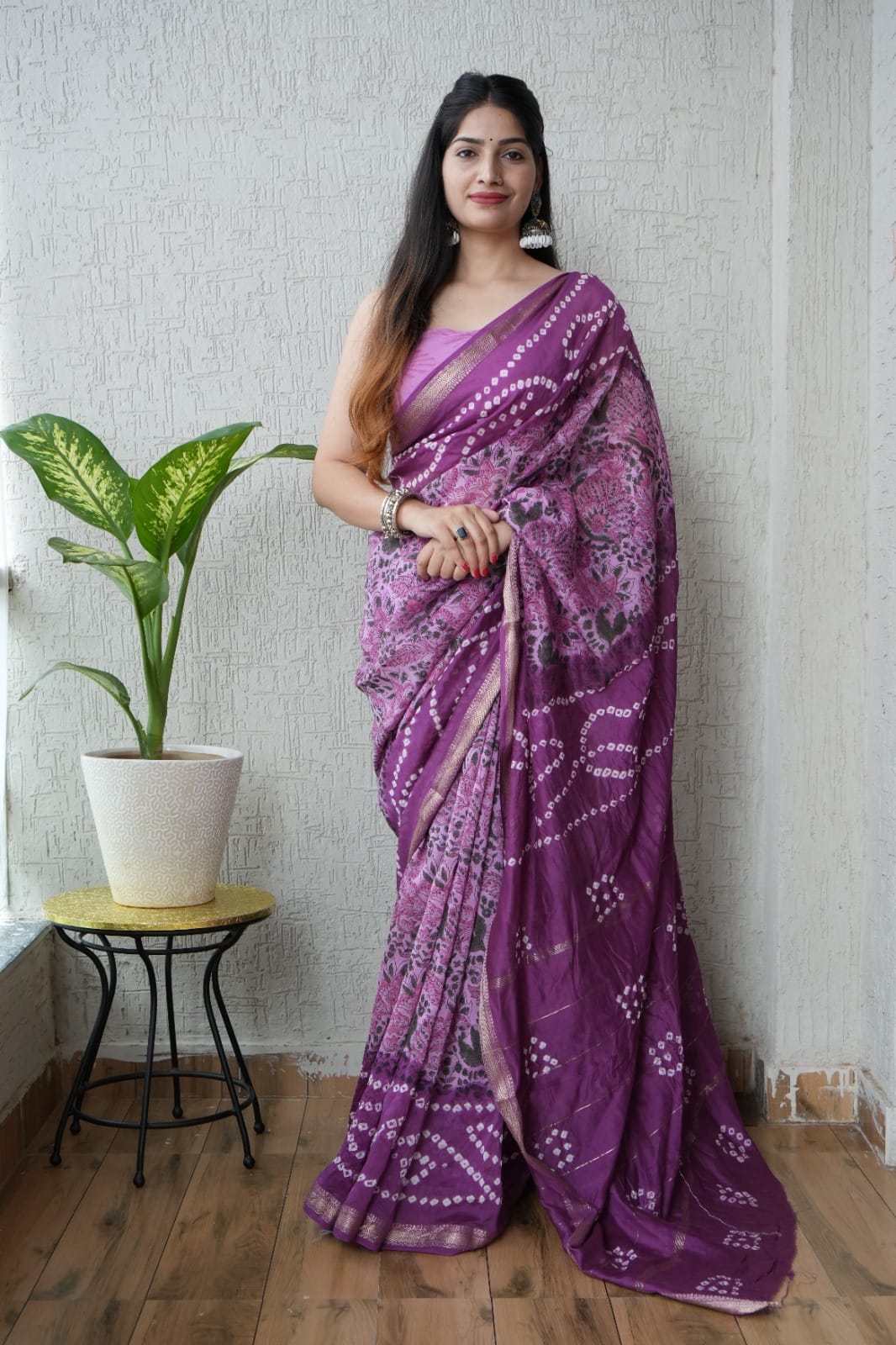 New Designer Hand Block Print Maheshwari Silk Saree (BFMSARE45)