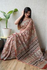 New Designer Hand Block Print Chanderi Silk Saree(BFCS32)