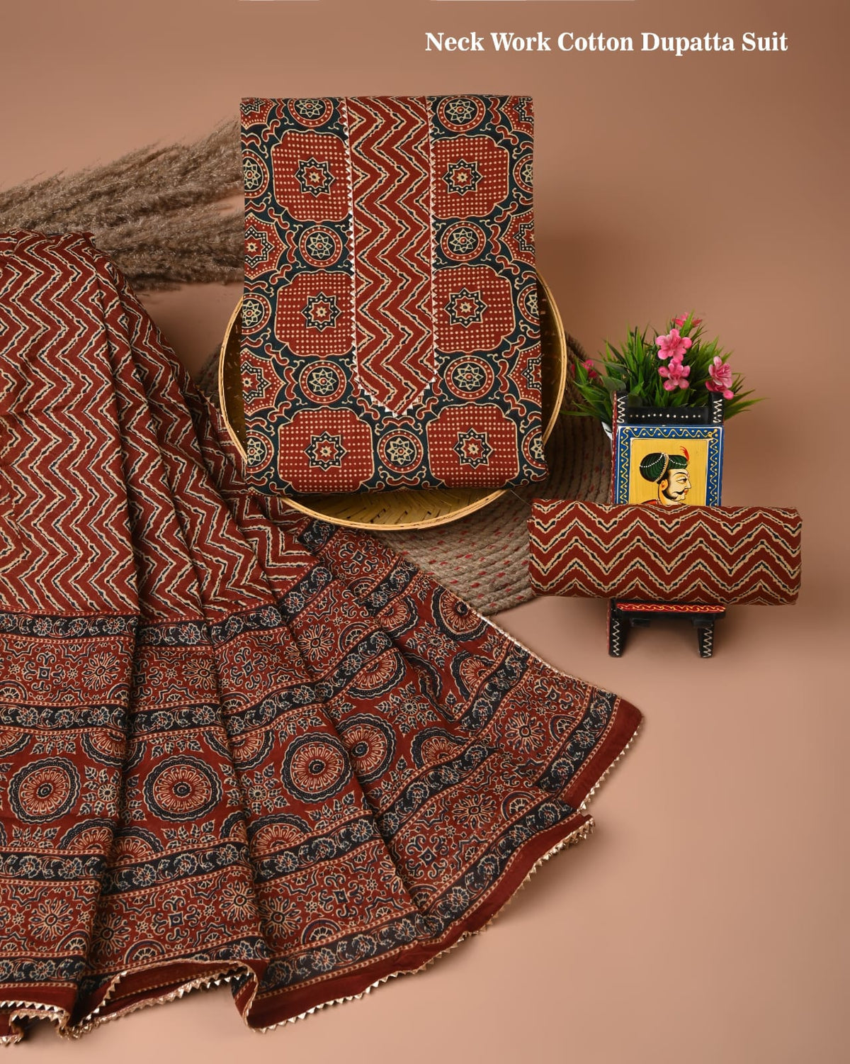 PREMIUM GOTA PATTI COTTON SUIT SET WITH COTTON DUPATTA(BFCOTGH81)