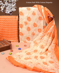 Exclusive Hand Block Cotton Suit With Cotton Dupatta
