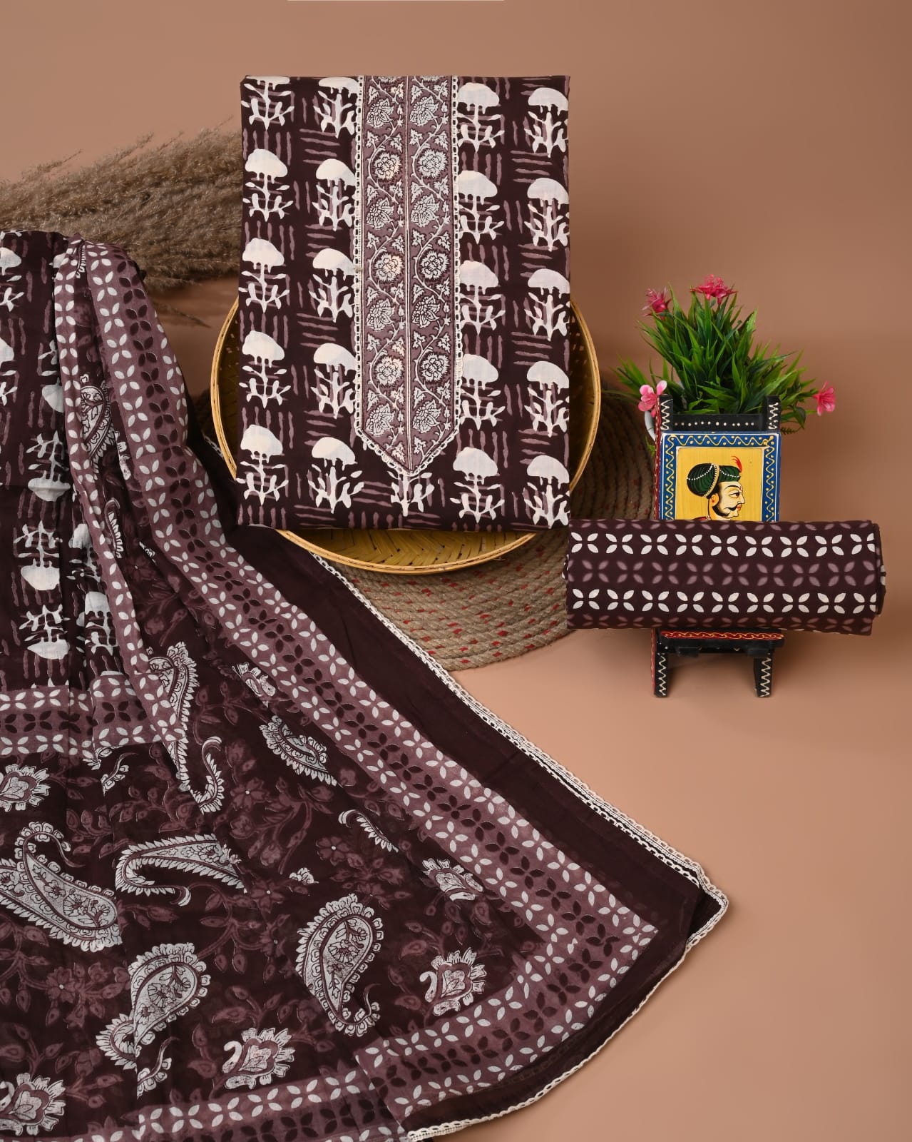 PREMIUM GOTA PATTI COTTON SUIT SET WITH COTTON DUPATTA(BFCOTGP03)