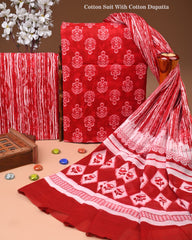 Exclusive Hand Block Cotton Suit With Cotton Dupatta