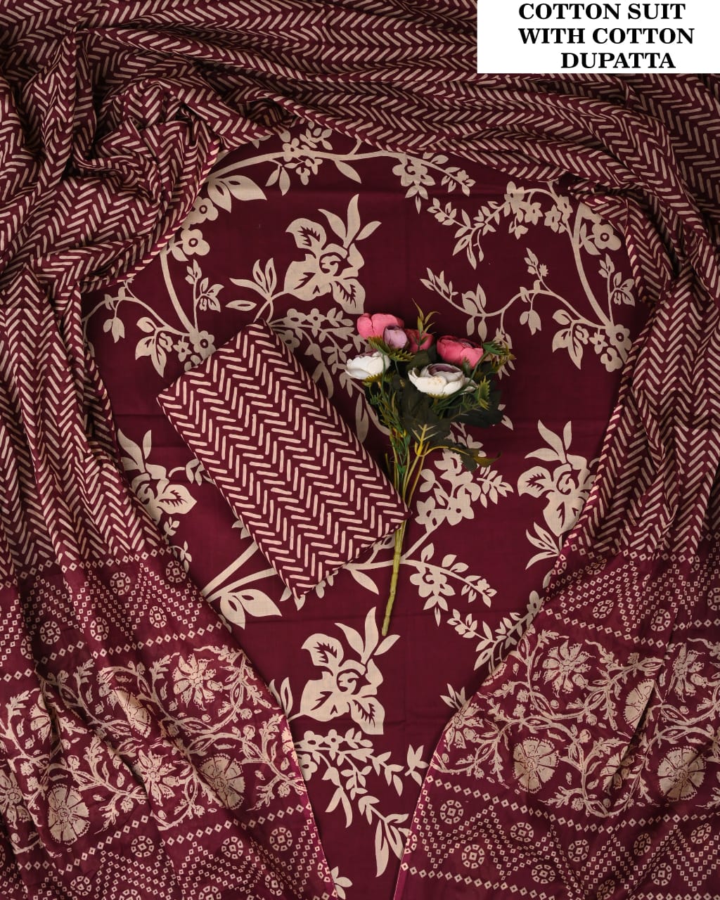 Exclusive Hand Block Cotton Suit With Cotton Dupatta