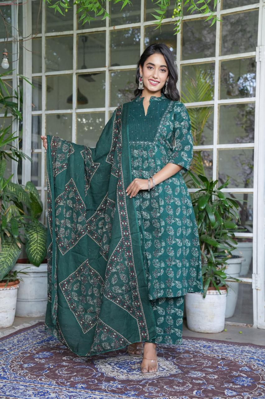 *New lounch *

*White Love.......*

*This A-line pant set is perfect for the summer season with its vibrant floral print and confident  , the included matching dupatta completes the look and adds an extra touch of style.*