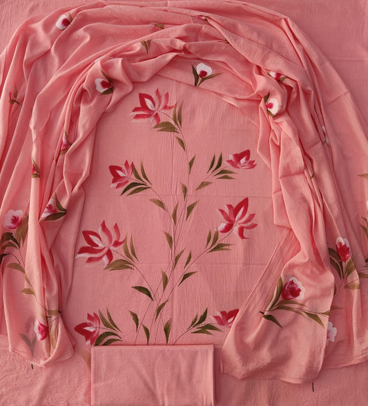 Exclusive Hand Block Cotton Suit With Cotton Dupatta(BFCOT52)